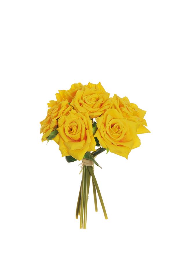 ROSE BUNDLE 7STELI 24CM. GIALLO