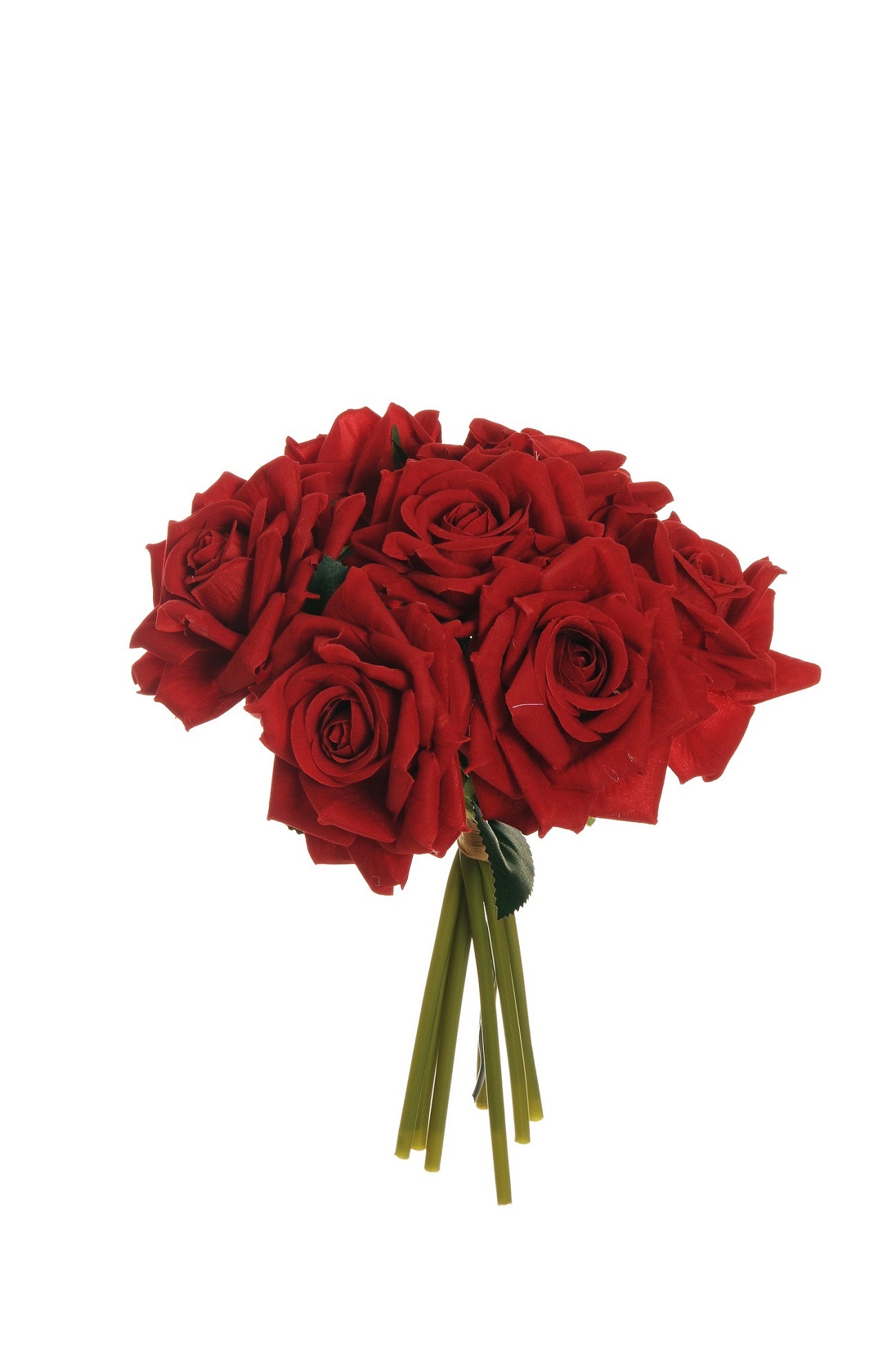 ROSE BUNDLE VELVET DIAM. 7STELI D8 24CM. DK RED