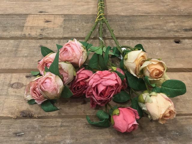 DRIED ROSE SPRAY X5FIORI 60CM.3PZ.COL. ASS.