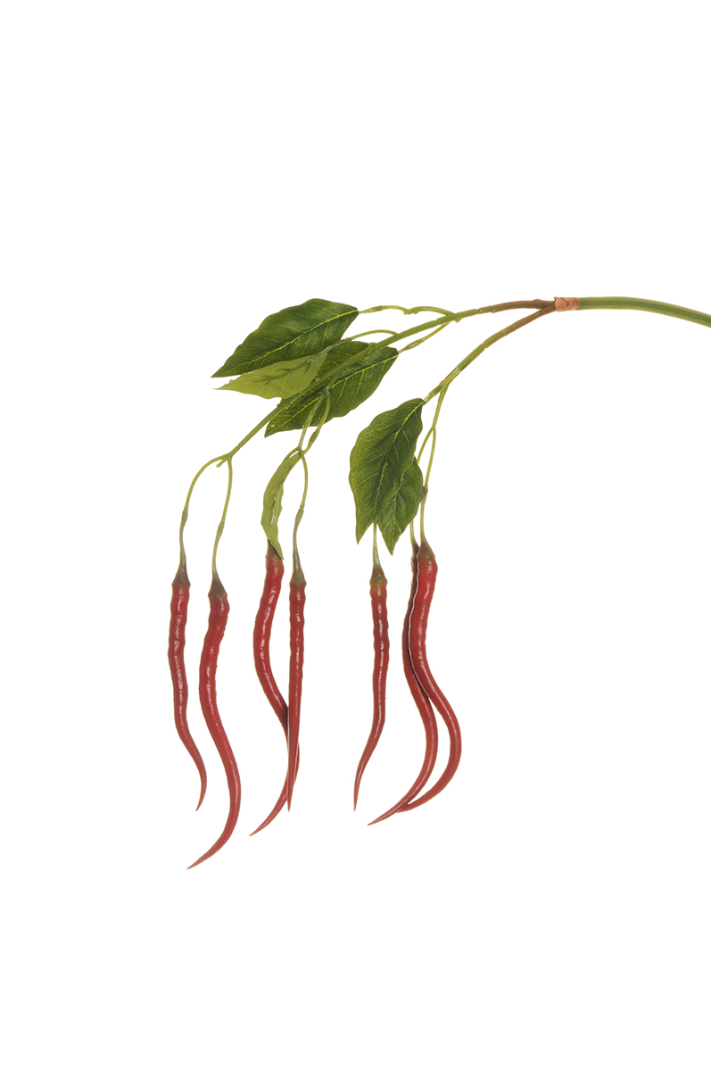CHILLI PEPPER RAMO C/7FRUTTI 110CM. ROSSO