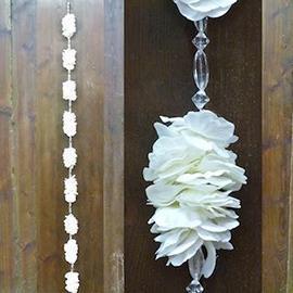 GARLAND PETAL ROSE W/DIAM. L.200CM. WHITE