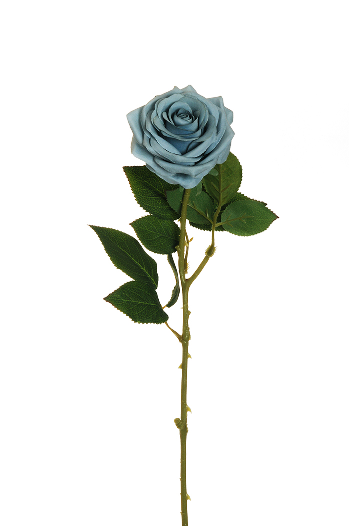 ECUADOR ROSE W/LEAF 65CM. 6PZ. DUSTY BL