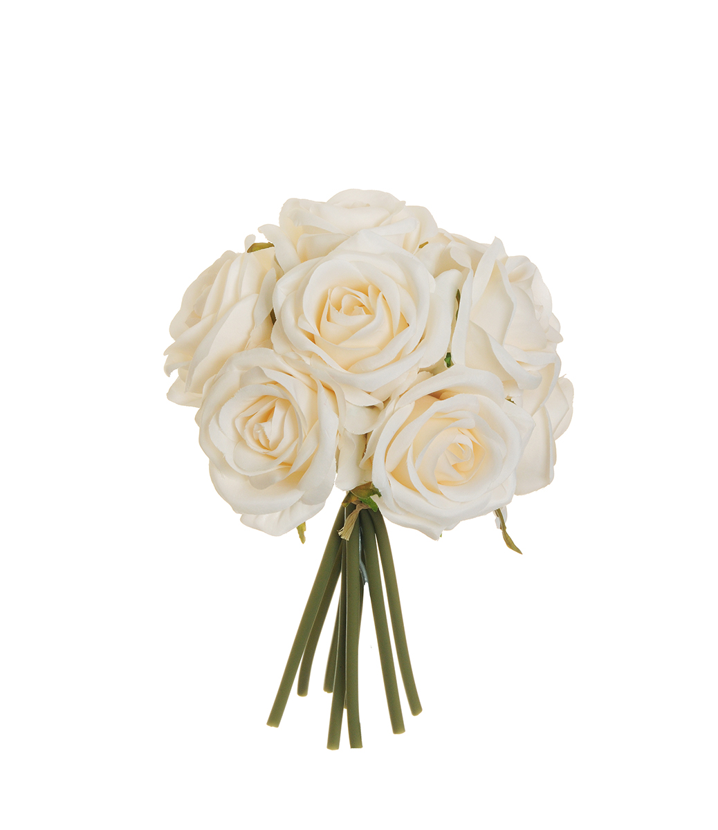 ROSE BRIDAL BUNDLE X9 D7,5 25CM. CREAM