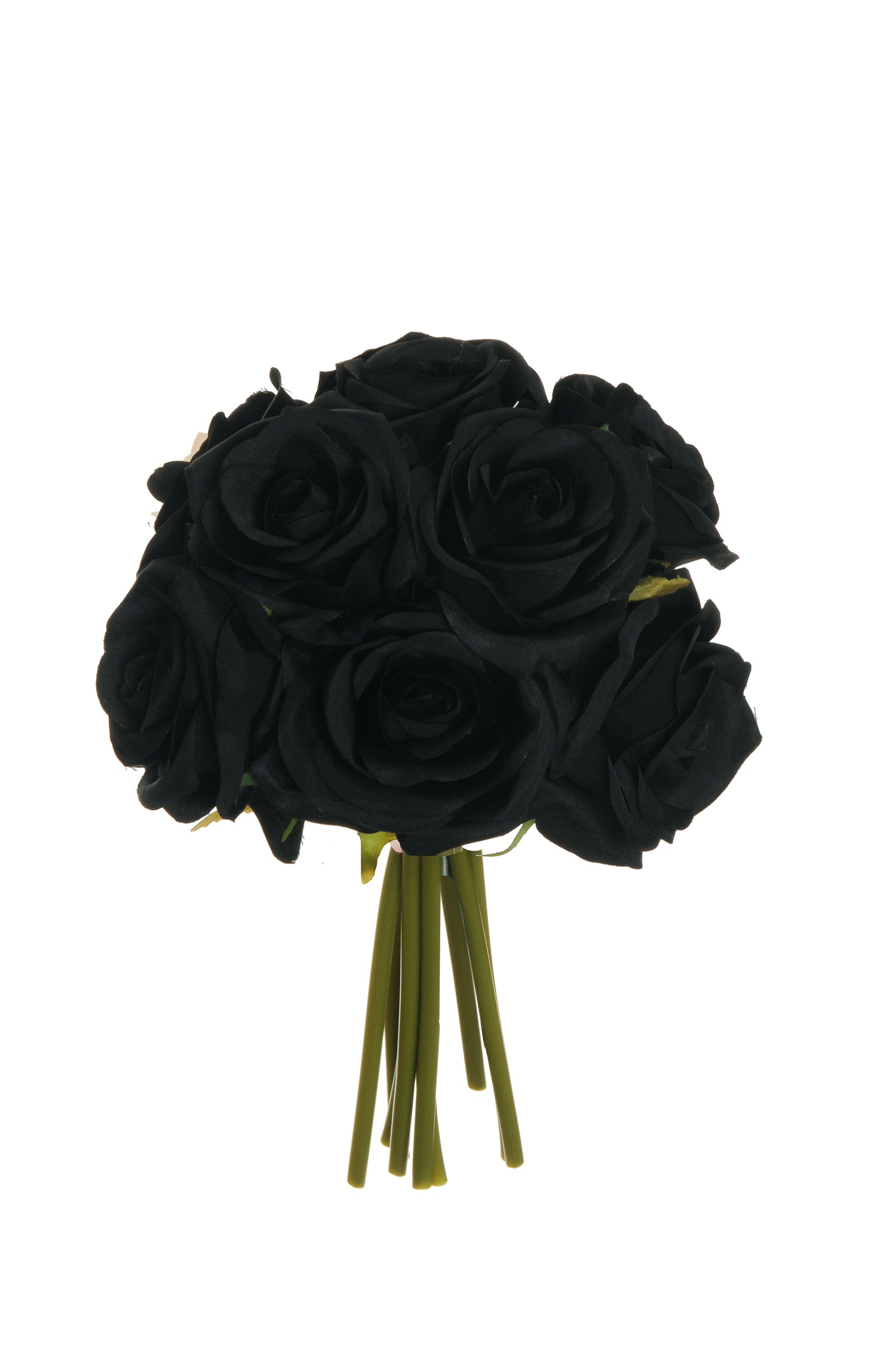 ROSE BRIDAL BUNDLE X9 D7,5 25CM. BLACK