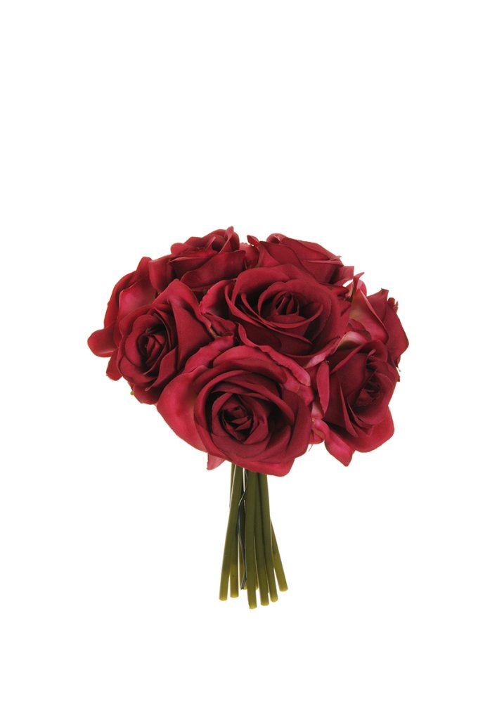 ROSE BRIDAL BUNDLE X9 D7,5 25CM. DK FUCSIA
