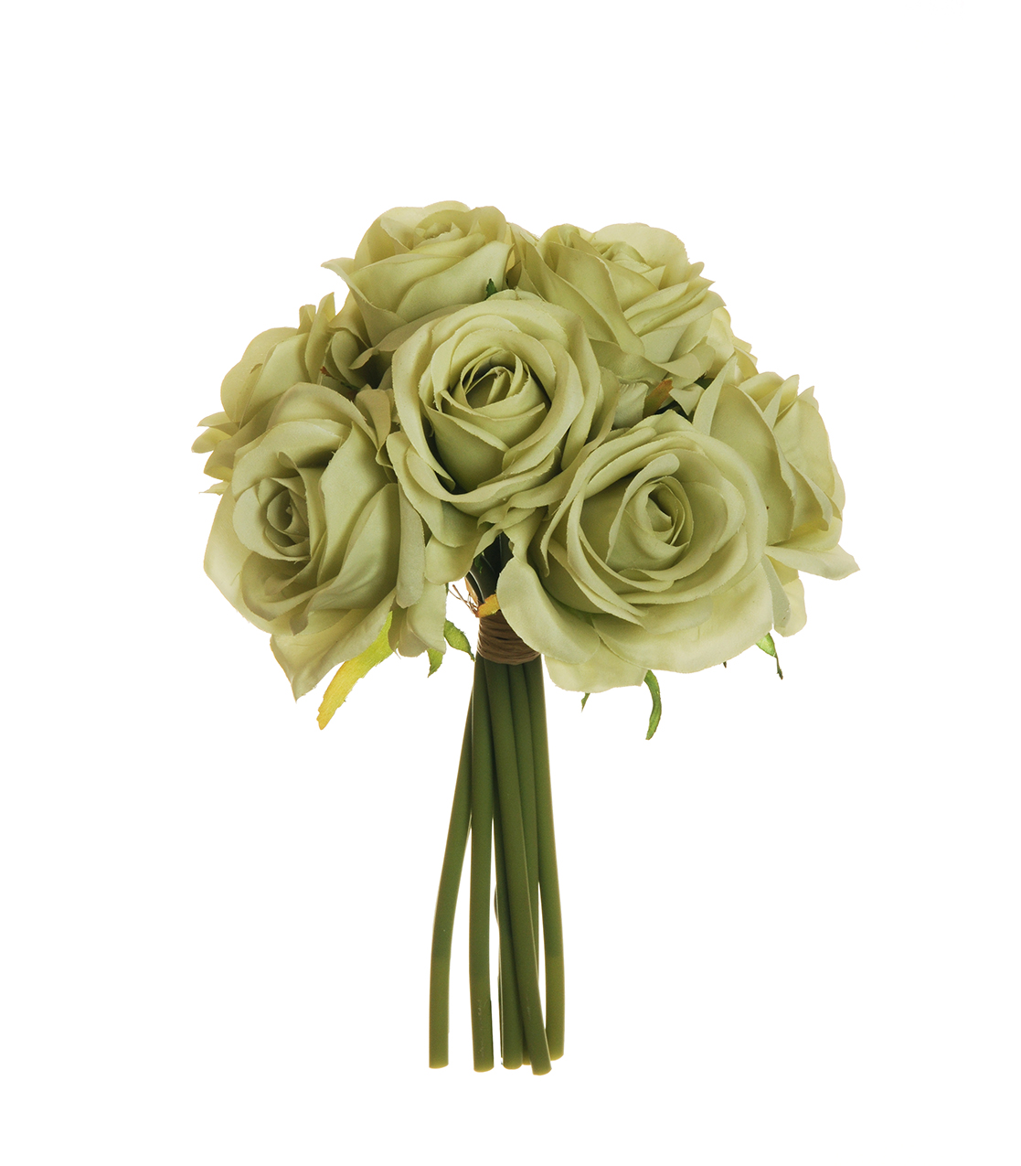 ROSE BRIDAL BUNDLE X9 D7,5 25CM. SAGE GREEN