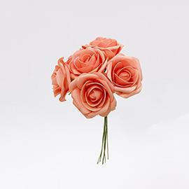 FOAM ROSE BUNCH MED. 6STELI ORANGE