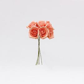 FOAM ROSE BUNCH SMALL 6STELI ORANGE