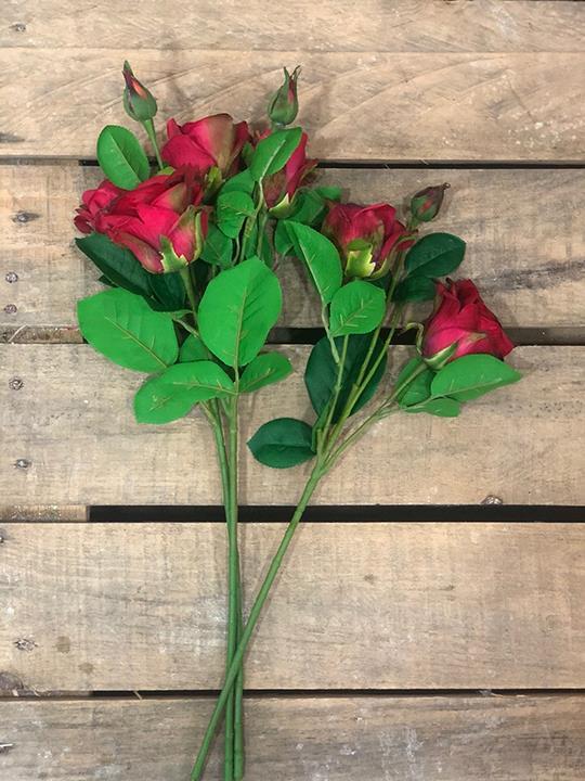 ROSA TRALCIO NATURAL TOUCH 55CM. 3PZ. ROSSO