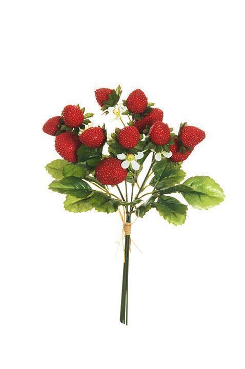 FRAGOLA BUNDLE 4STELI C/FRUTTI E FOGLIE 36CM.