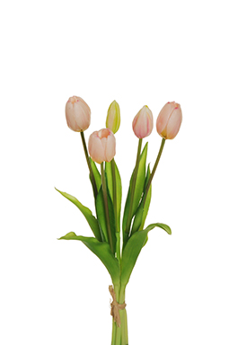 TULIP RUBBER BUNDLE X5 39CM. PINK
