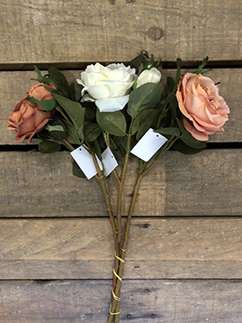 AUTUMN SH.CABB.ROSE 50CM. 3PZ.ASS.PEACH