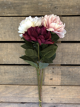 AUTUMN PEONY SPRAY 70CM. 3PZ.ASS. PINK