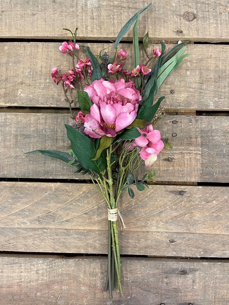 BUNDLE EUCALIPTUS PEONY 7STELI 55CM. PINK