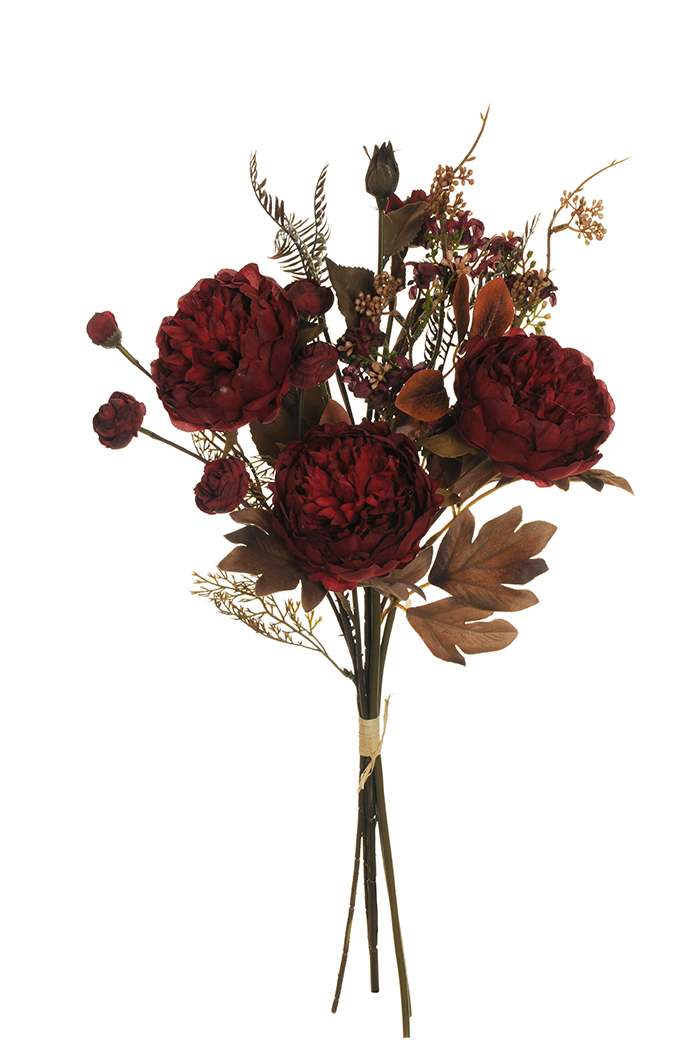 BUNDLE PEONY ROSA POLYANT. VIBURN. 60CM. BNDY