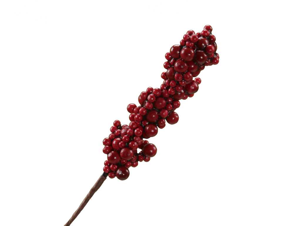 RAMO BACCHE 12PZ. 17CM. ROSSO