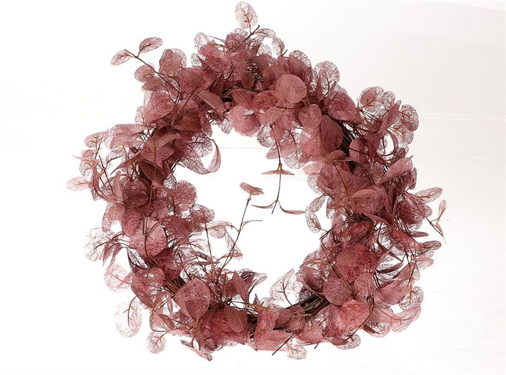 CORONA DI FOGLIE D48 H15CM. ROSA ANT.