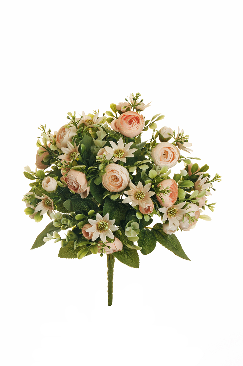 BUSH RANUNC.DAISY 37CM. PEACH