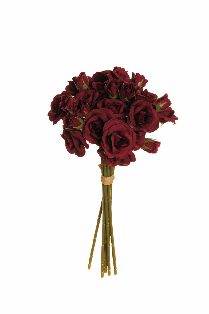 ROSE MINI FRISCO BUNDLE X9 18FLW 30CM. DK PURPLE