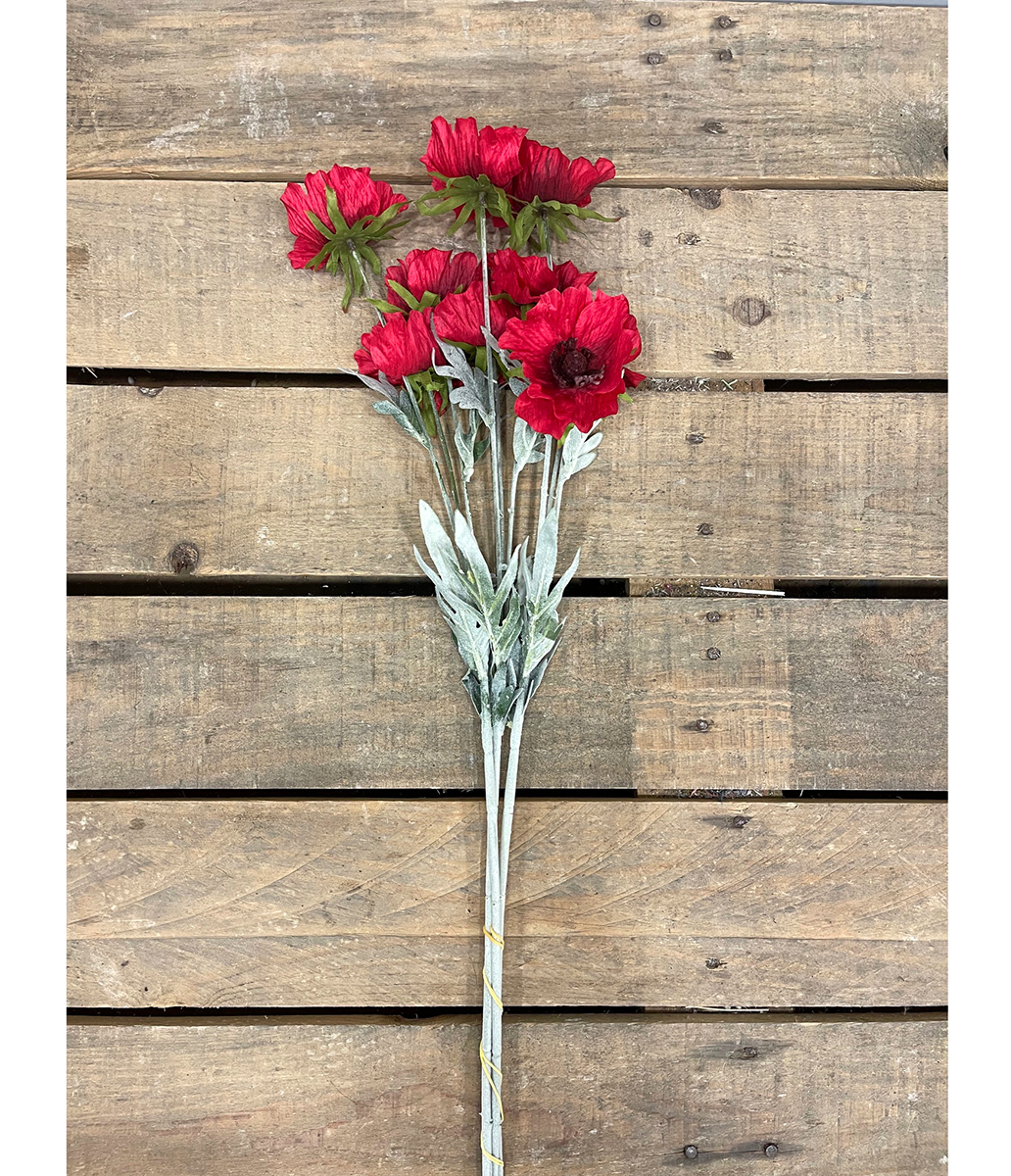 POPPY SPRING FLOCK. 70CM. 3PZ. ROSSO
