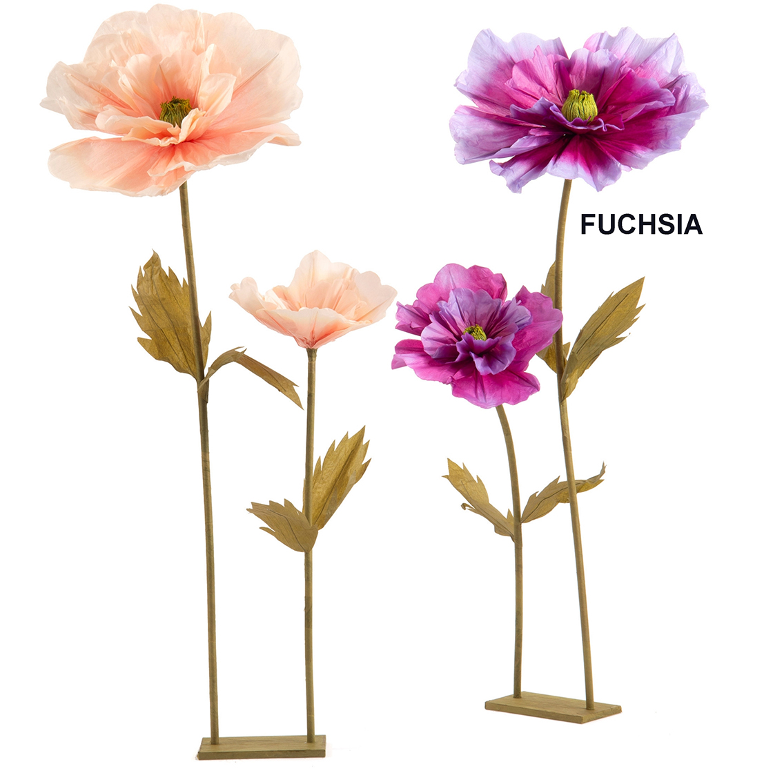 COPPIA FIORI DI CARTA H100-145CM. FUCSIA