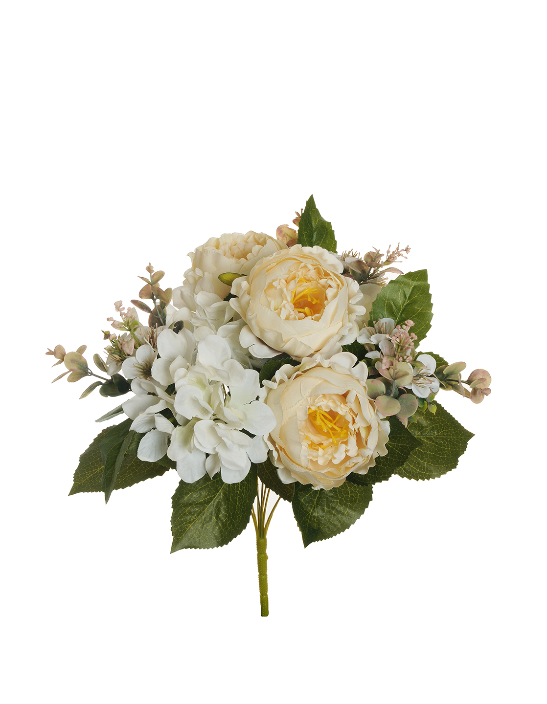 PEONIA HYDR.EUCALYP. BUNDLE 45CM. BIANCO