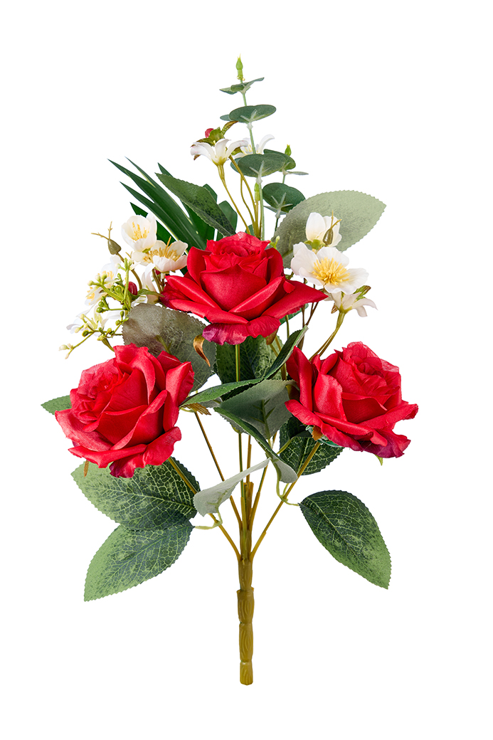 FRONTALE ROSE X3 40CM. ROSSO