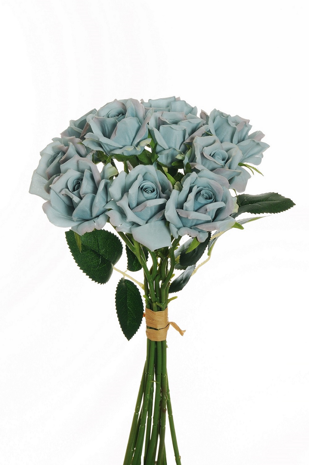 ROSE BUNDLE NOBL. X10 D6 37CM. DUSTY BLUE