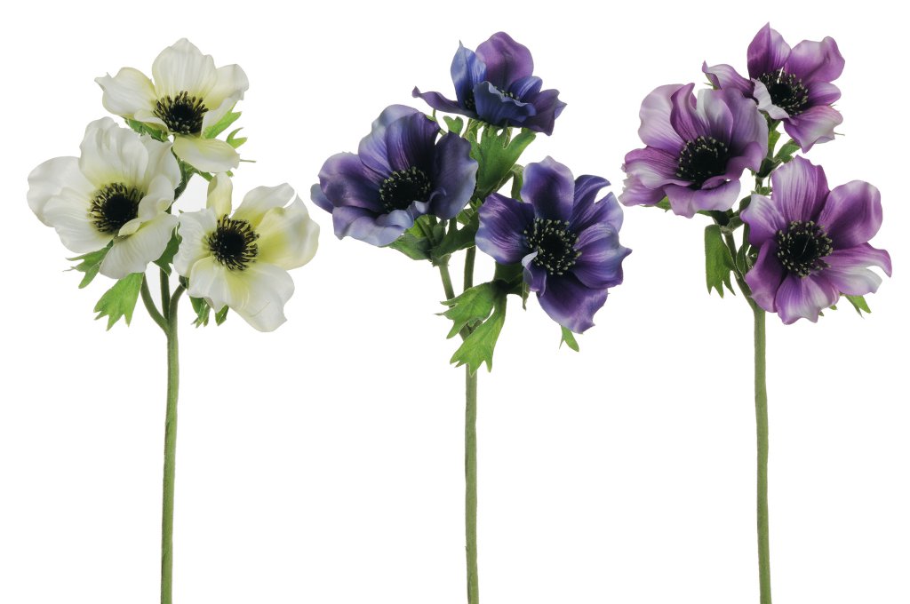 ANEMONE SPRAY X3 45CM. 3PZ.COL.ASS.