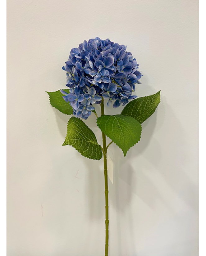 HYDRANGEA SPRAY C/4FOGLIE 65CM. BLUE