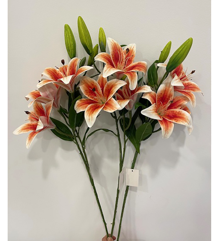 LILIUM TIGER C/3FIORI E 3BOCC.80CM. 3PZ.ORANGE