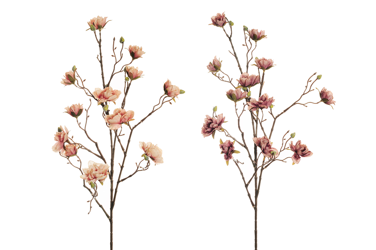MINI MAGNOLIA SPRAY 87CM. 2PZ. ROSA ANT. +LILLA