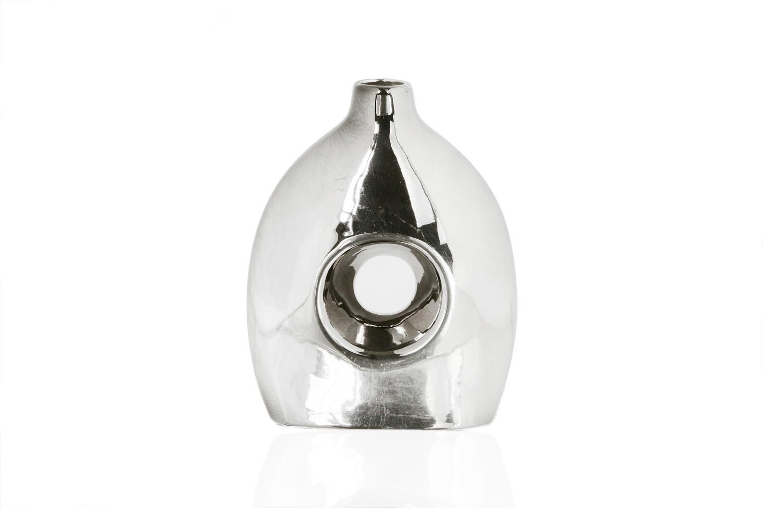 VASO ANTRACITE H16,5CM. ARGENTO