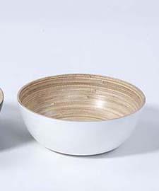 CIOTOLA DI BAMBOO H6 D16CM. BIANCO