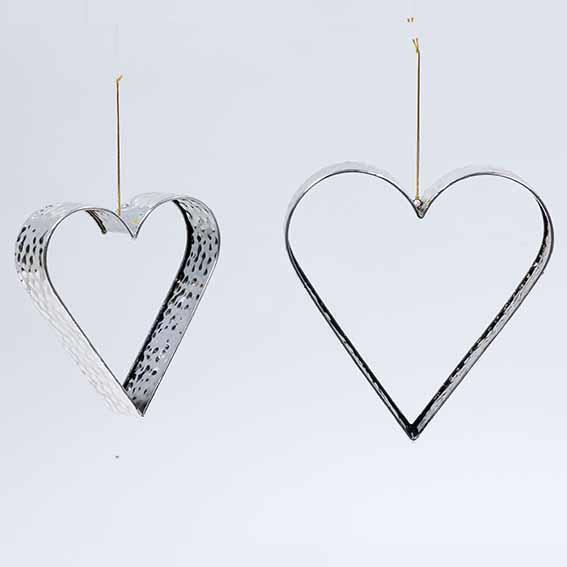CUORI MET.S/2PZ.GR.H24 23X6 P.H20 19X5CM.ARG.
