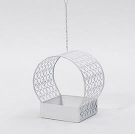 GABBIA METAL. H21 20X14CM. CREAM