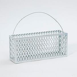 SCATOLA RETT.MET. A RETE H15 35X10CM. WH
