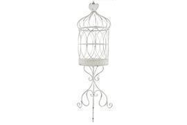 GABBIA SU PIEDISTALLO H117 D34CM. MET.BIANCO