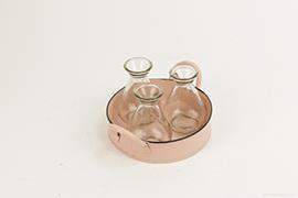 VASS.MET.TONDO +3BOTT. D16CM. ROSA