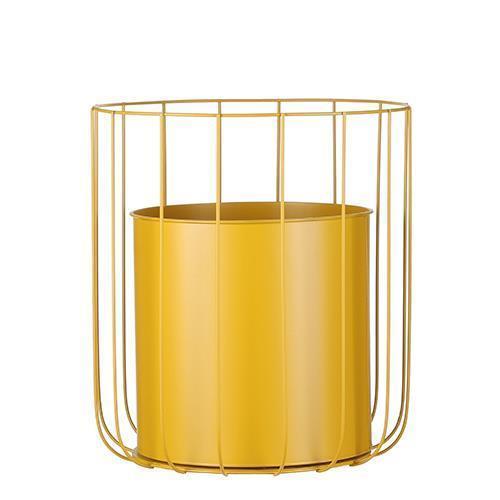 VASO MARAKESH TONDO MET.H38 D34CM. GIALLO