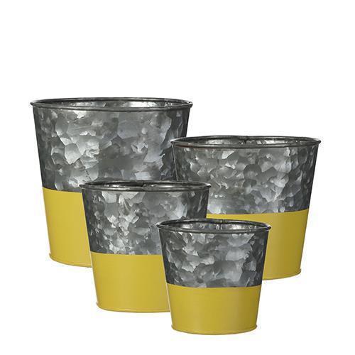 VASO S/4PZ. H11-13-14CM. YEL-GRY
