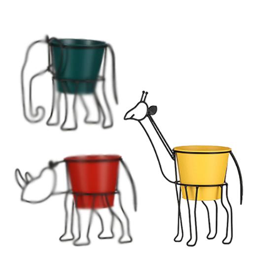 VASO C/GIRAFFA MET.29X 14X32CM. ---NETTO---------