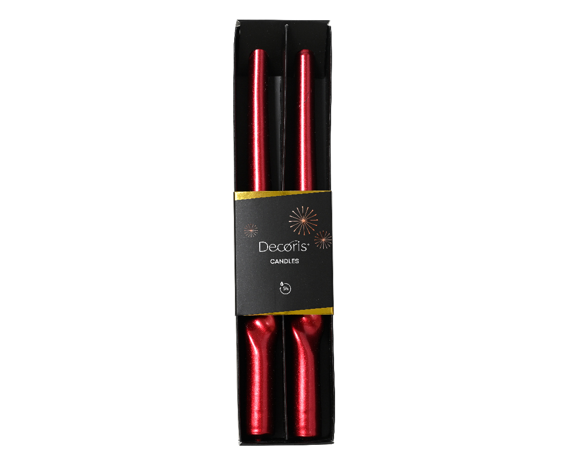 CANDELA STELO TORCIGL. D2,1 H25CM. 2PZ. ROSSO