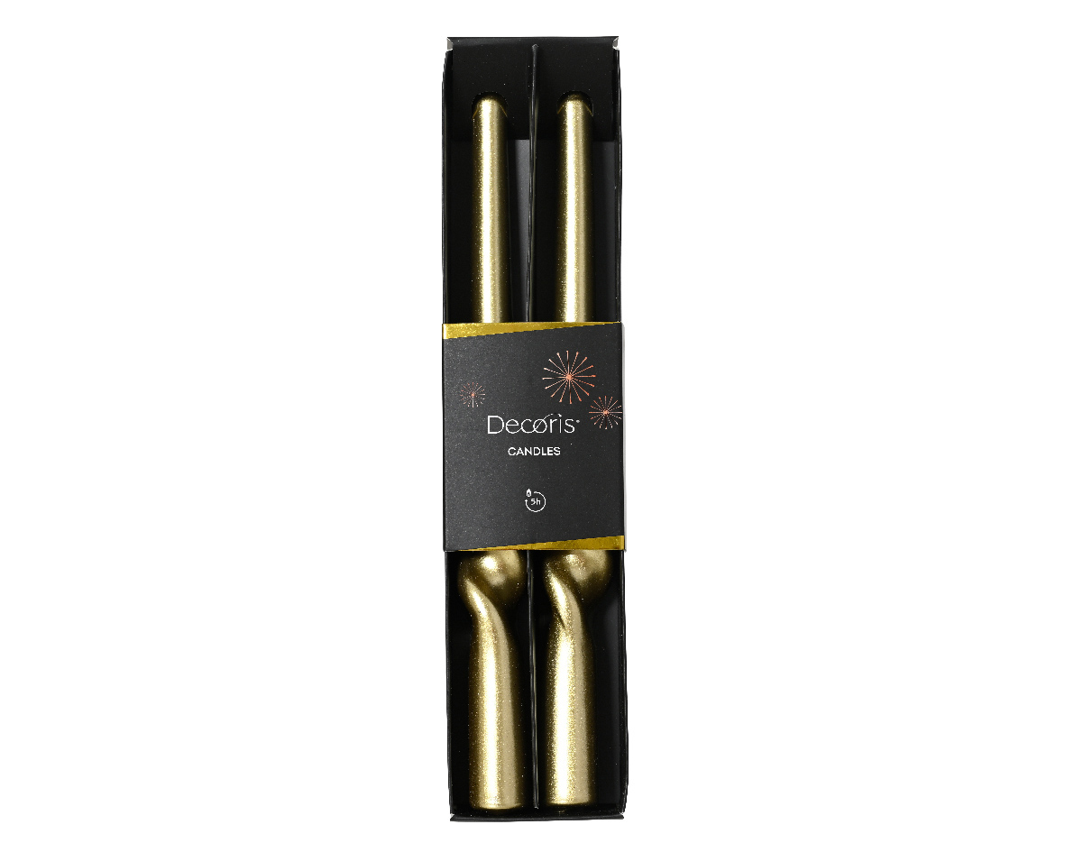 CANDELA STELO TORCIGL. D2,1 H25CM. 2PZ. ORO