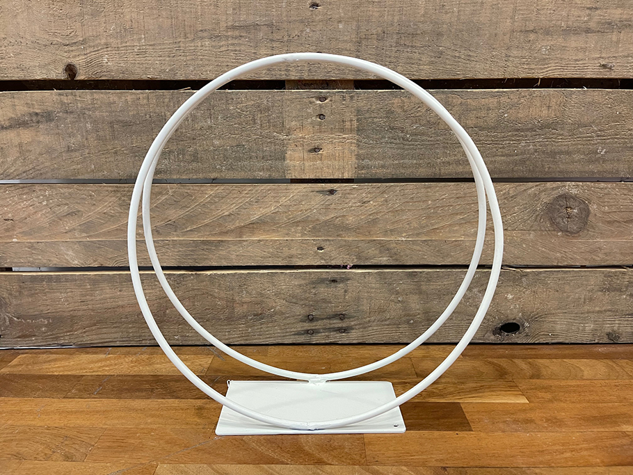 ANELLO DOPPIO D40CM. C/BASE MET.BIANCO