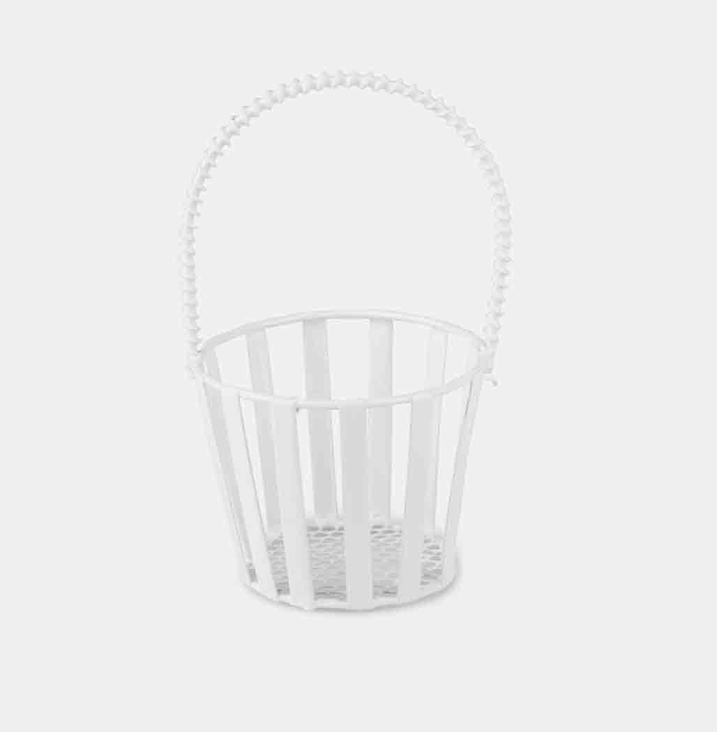 CESTINO MET. H45 D55CM. 10PZ. BIANCO