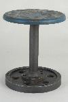 STOOL RND METAL H44 D38 BLUE ANTIQ.LOOK