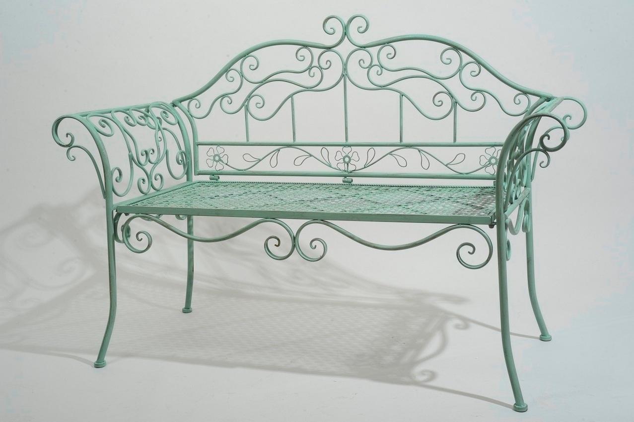 METAL BENCH 134X46X92CM. LT GREEN