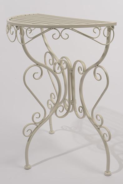 METAL TABLE 60X30 H71CM. CREAM