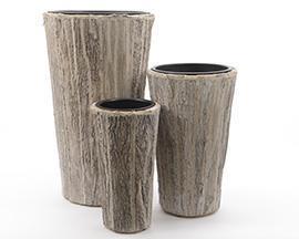 BARK PLANTER SET3PZ. WHITE WASHED